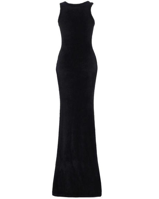 Saint Laurent Black Crewneck Sleeveless Dress