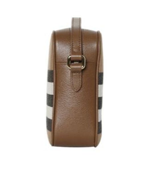 Burberry Brown Checked Large Camera Shoulder Bag