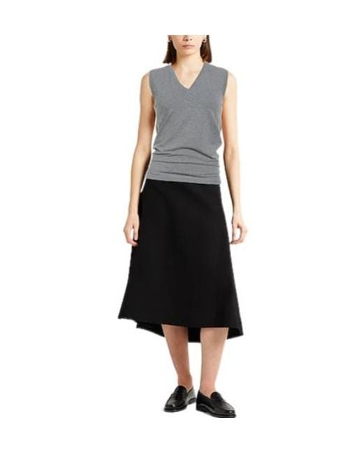 Brunello Cucinelli Gray Sleeveless V-Neck Top