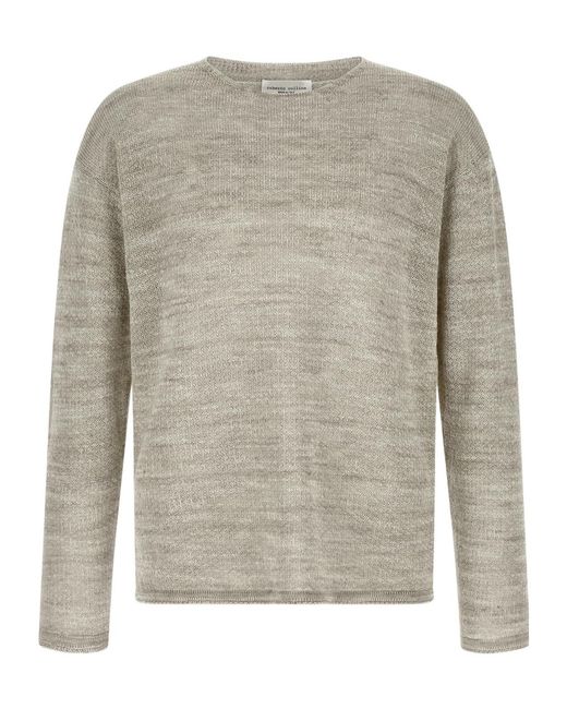 Roberto Collina Gray Mouliné Crew Neck Knitted Sweater for men