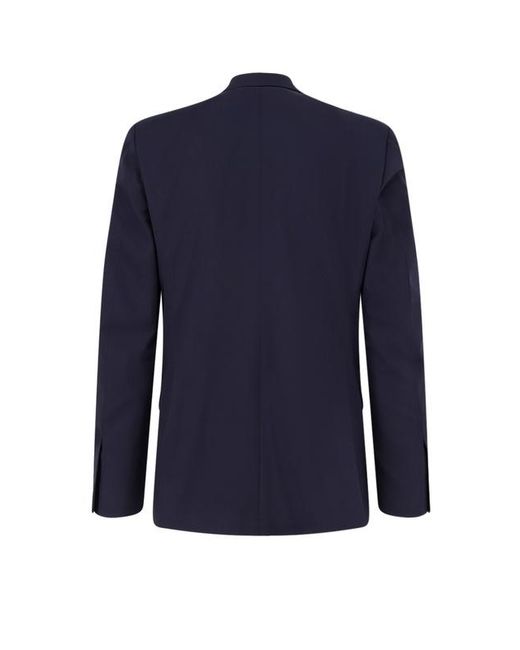 Lardini Blue Double-Breasted Satin-Lapel Blazer for men