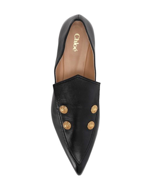 Chloé Black Chloé Agnes Pointed-Toe Loafers