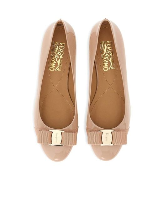 Ferragamo Brown Varina Ballet Flats