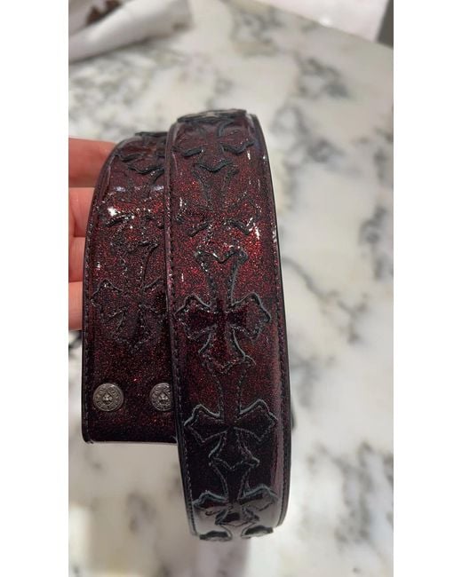 Chrome Hearts Red Printed Starry Sky Belt for men