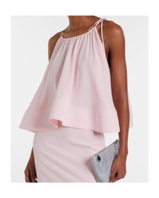 Stella McCartney Pink Silk Crop Top