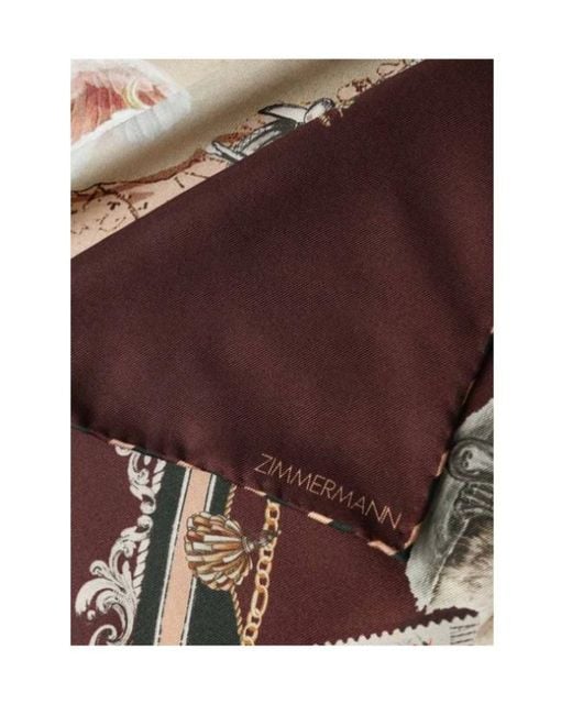 Zimmermann Brown Printed Silk Square 70