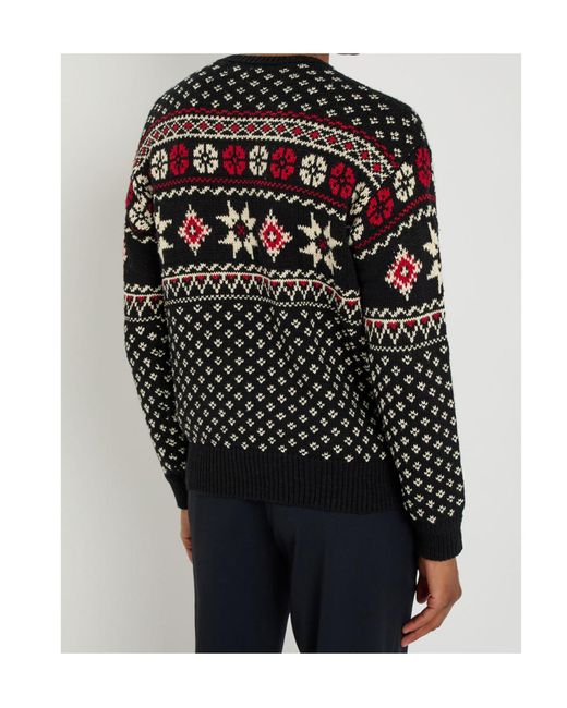 Polo Ralph Lauren Black Fair Isle Cotton-Cashmere Blend Knitwear for men
