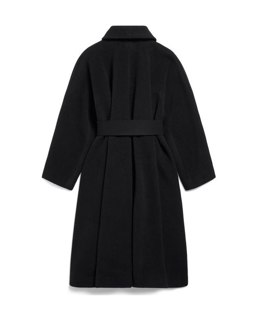 Balenciaga Black Belted Wrap Coat