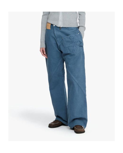 J.W. Anderson Blue Jw Anderson Twisted Wide Leg Workwear Jeans