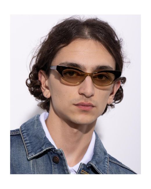 McQueen White Cat-Eye Sunglasses for men