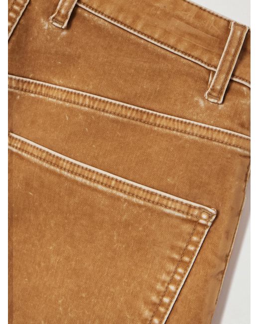 Rabanne Brown Contrast-Stitching Straight Trousers