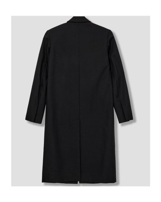 Rier Black Long-Sleeved Wool Coat for men