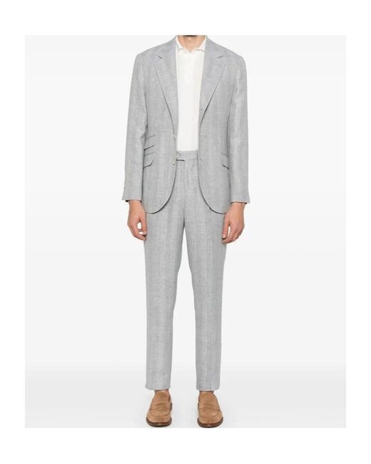Brunello Cucinelli Gray Single-Breasted Blazer for men