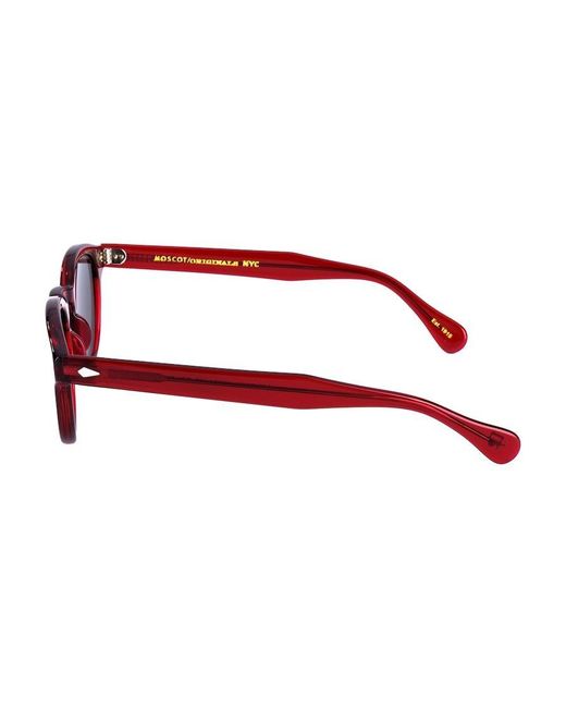 Moscot Red Lemtosh Oval Frame Sunglasses