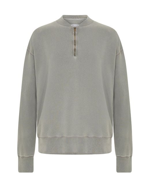 Maison Margiela Gray Quarter Zip Fleece Top for men