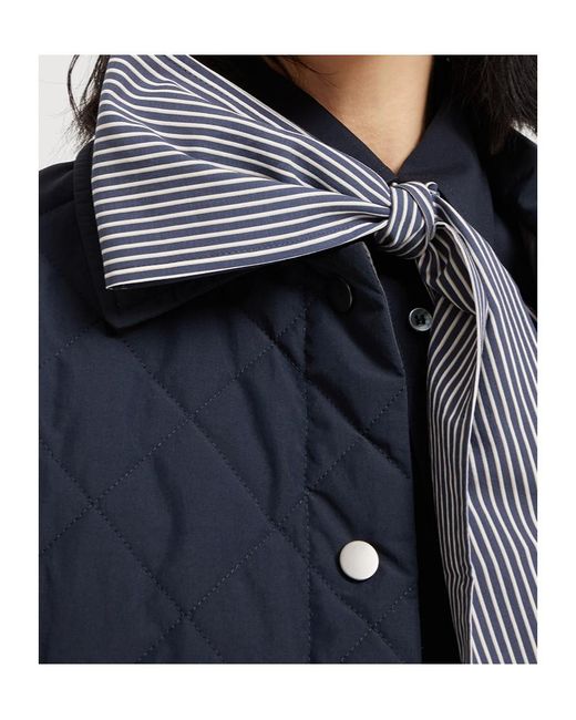 Brunello Cucinelli Blue Monili-Chain Poplin Foulard