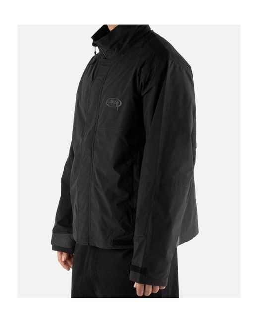 Stussy Black Stüssy Funnel-Neck Zip Jacket for men