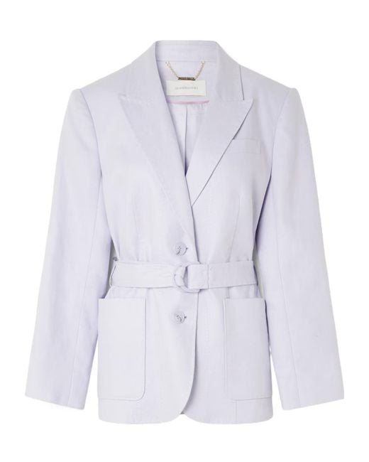 Zimmermann Blue Luna Belted Blazer