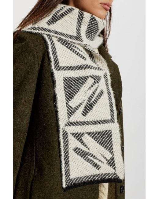 Moschino Gray Knitted Scarf for men