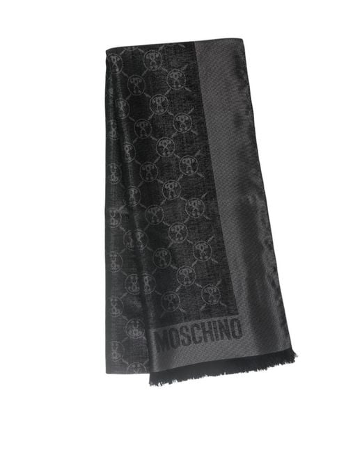 Moschino Black Letter Pattern Scarf
