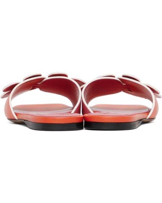 Marni Red And Leather Daisy Sandal