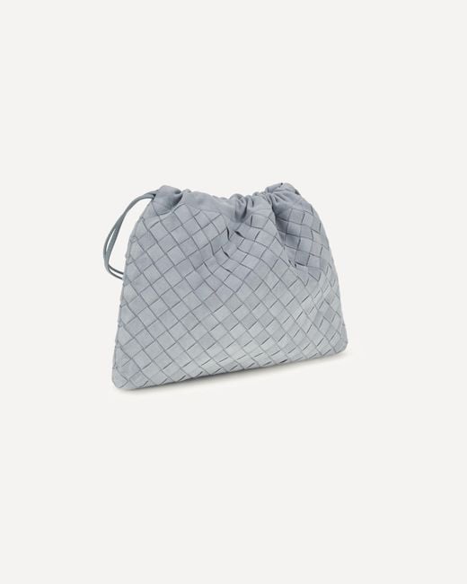 Bottega Veneta Gray Drawstring Clutch