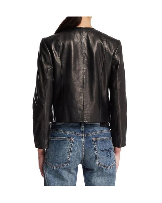 R13 Blue Long-Sleeve Leather Jacket