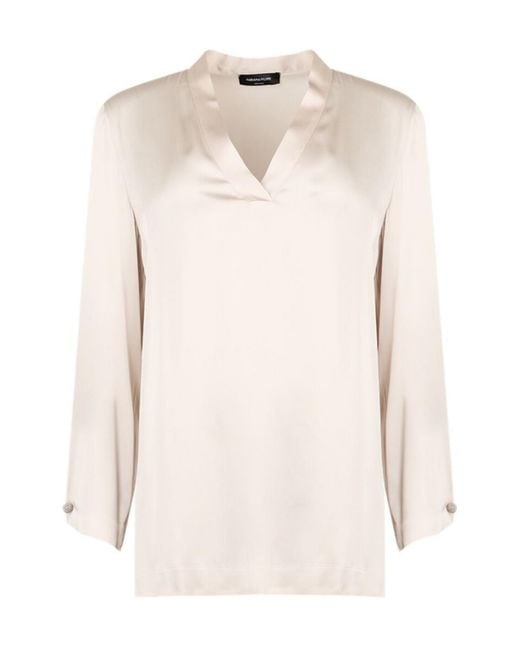 Fabiana Filippi Natural Long-Sleeved Top