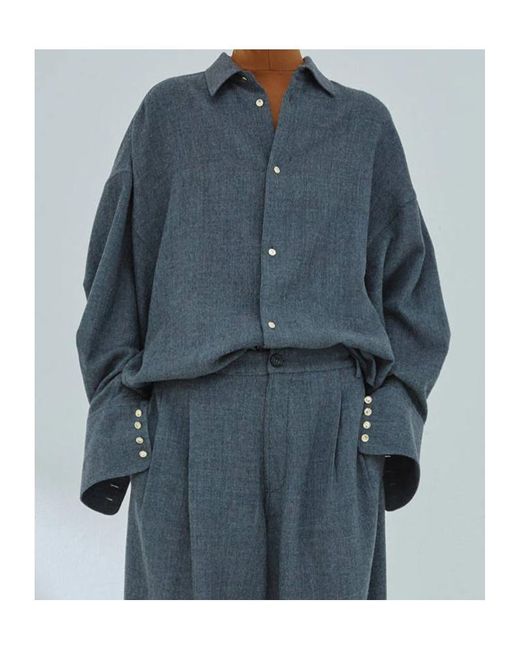 DARKPARK Gray Georgia Detachable Scarf Japanese Shirt