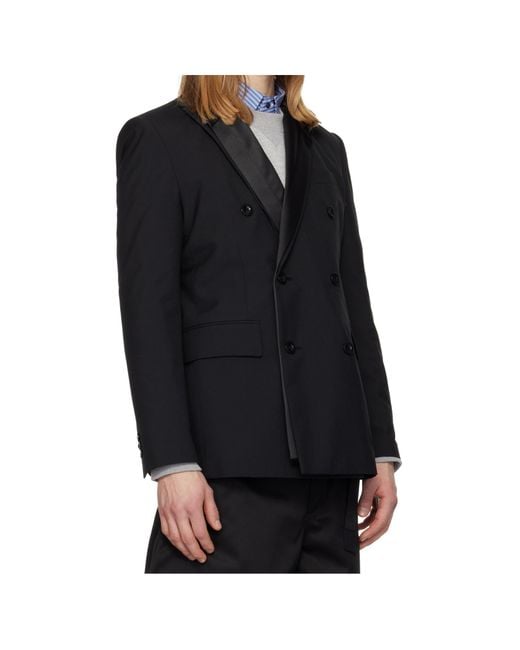 Sacai Black Wool Blend Suit Jacket for men
