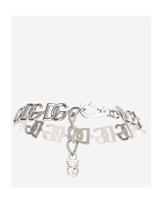 Dolce & Gabbana White Dg Logo Lettering Choker