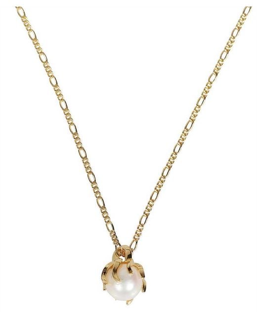 Bottega Veneta White Logo Necklace