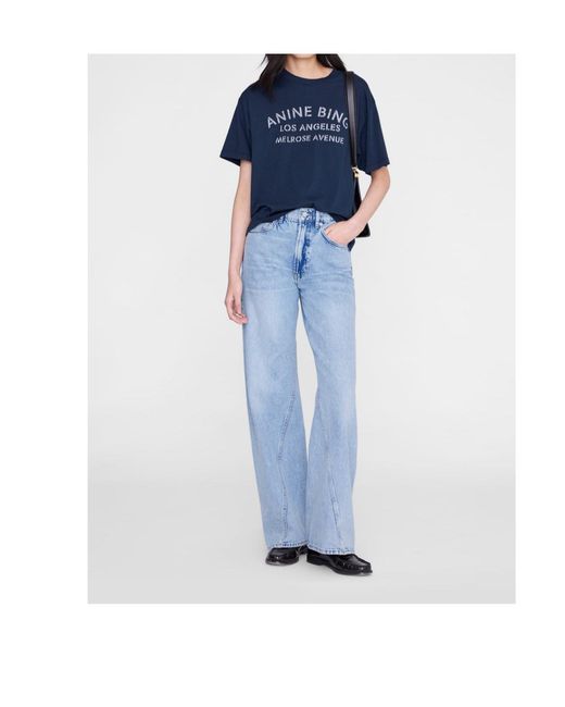 Anine Bing Blue Short-Sleeved T-Shirt