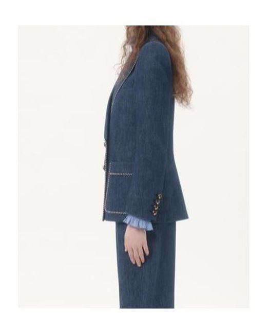 Valentino Blue Double-Breasted Denim Jacket