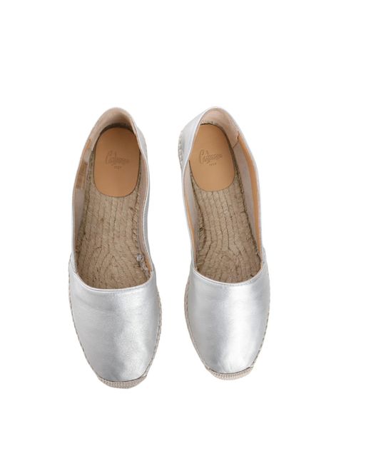 Castaner White Round-Toe Flat Shoes