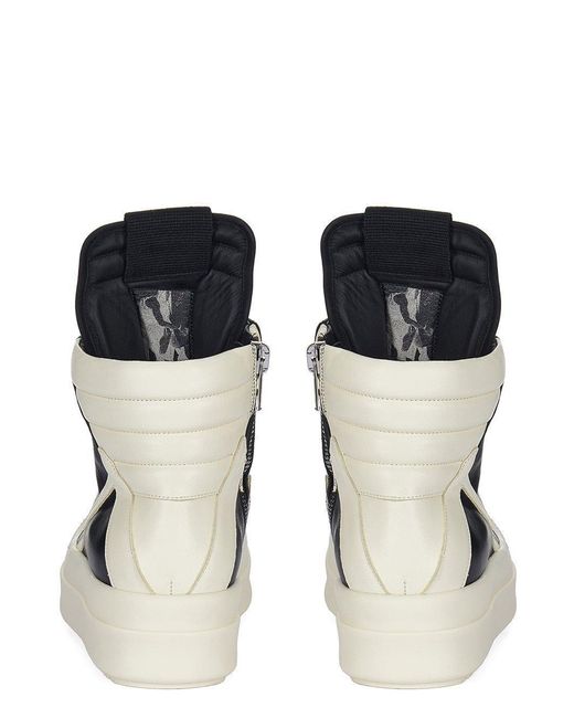 Rick Owens Blue Geobasket Leather Sneakers