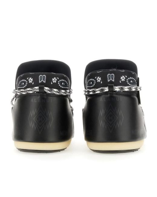 Alanui Black Multi-Panel Lace-Up Boots