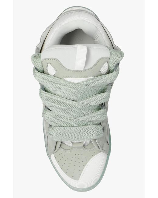Lanvin Green Curb Lace-Up Sneakers for men