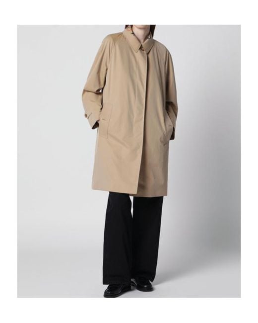 Burberry Natural Trench Coat With Concealed-Closure