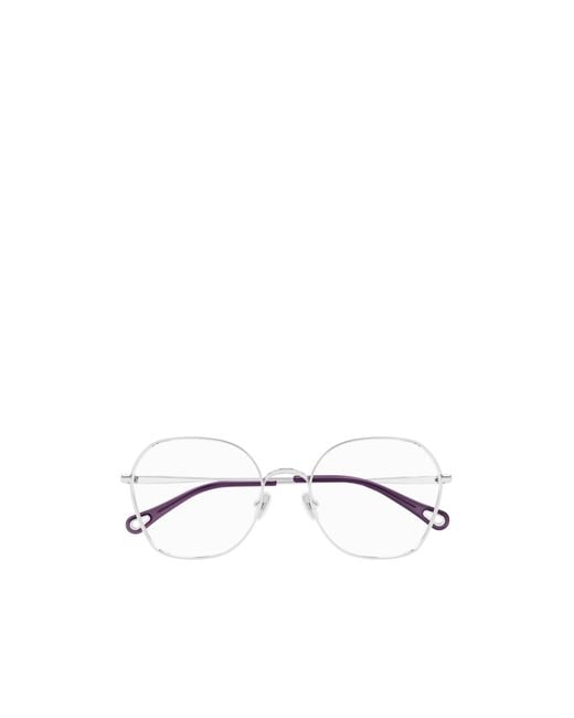 Chloé White Chloé Eyewear Geometric-Frame Glasses