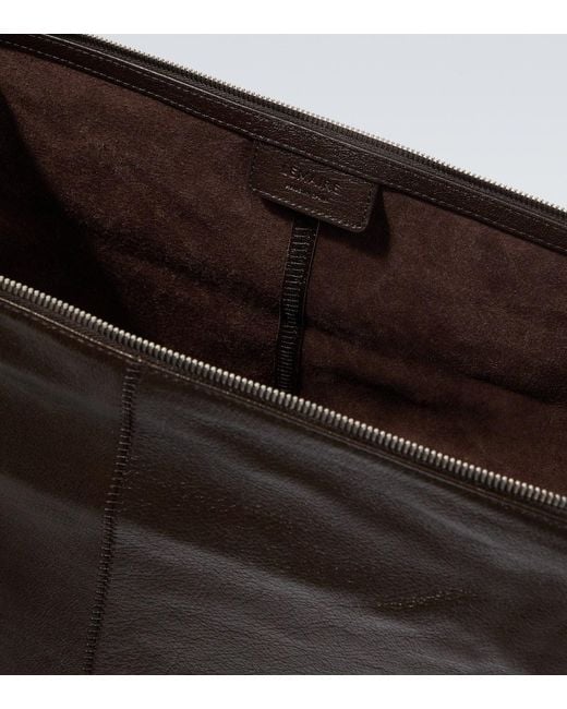 Lemaire Black Belted Leather Top-Handle Bag for men