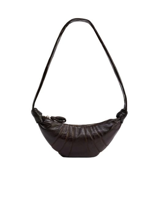 Lemaire Black Small Croissant Knotted Shoulder Bag for men