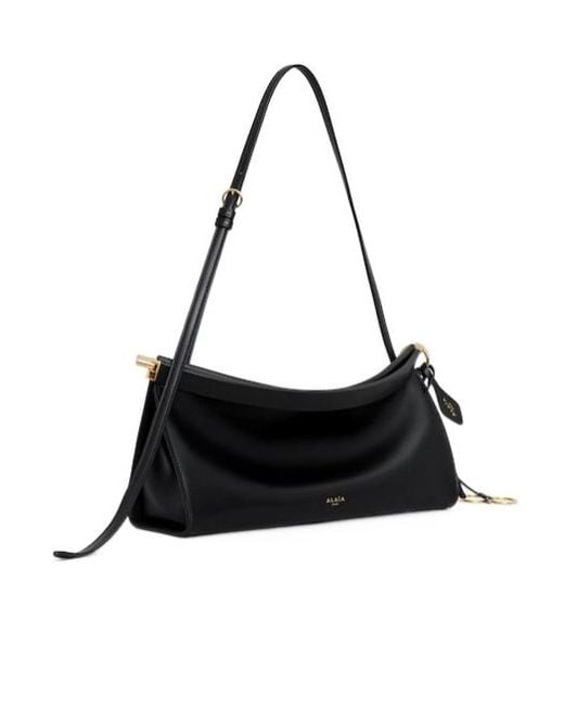 Alaïa Black Le Click East West Medium Leather Shoulder Bag