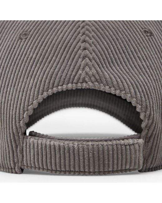 Fendi Gray Corduroy Baseball Cap for men