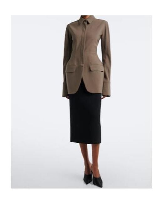 Mugler Brown Wool-Blend Jacket