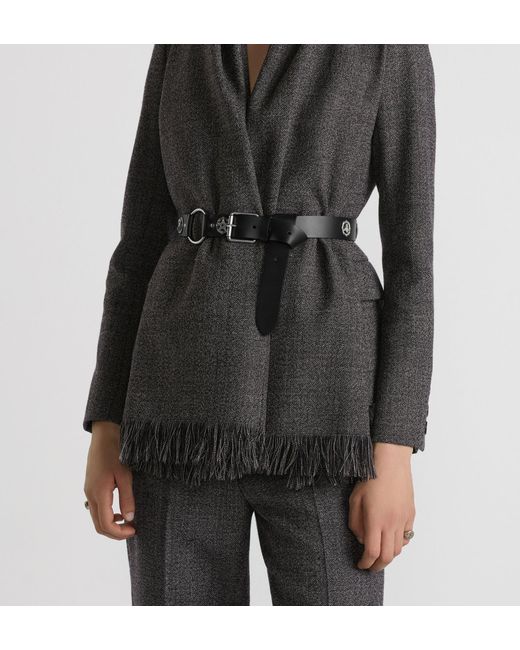 Dior Black Belted Jacket With Removable Scarf