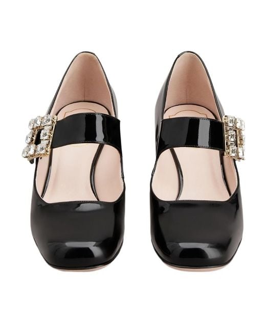 Roger Vivier Black Très Vivier Embellished Buckle Babies Pumps