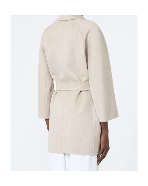 Max Mara White Tied-Waist Coat