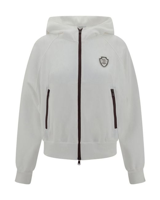 Brunello Cucinelli Gray Logo Patch Hoodie