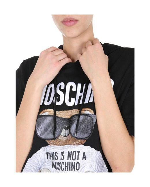 Moschino Black Micro Teddy Bear Jersey Dress
